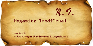 Magasitz Immánuel névjegykártya